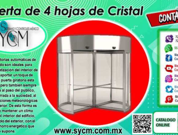 PUERTA DE 4 HOJAS DE CRISTAL – SYCM