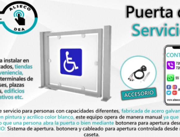 🔴♿PUERTA DE SERVICIO PARA SILLA DE RUEDAS💲🔴