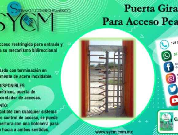 PUERTA GIRATORIA PARA ACCESO – SYCM