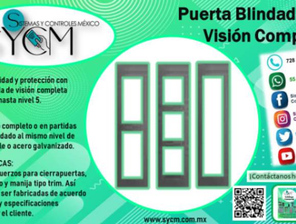 PUERTA BLINDADA DE VISIÓN COMPLETA – SYCM