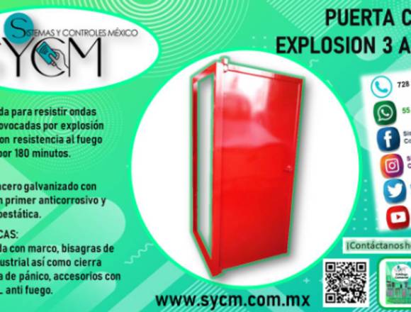 PUERTA CONTRA EXPLOSIÓN 3 A 35 PSI – SYCM