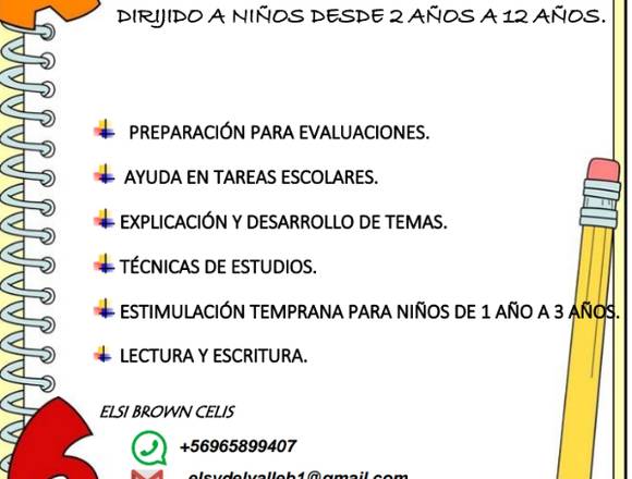 Se dictan clases particulares y apoyo escolar