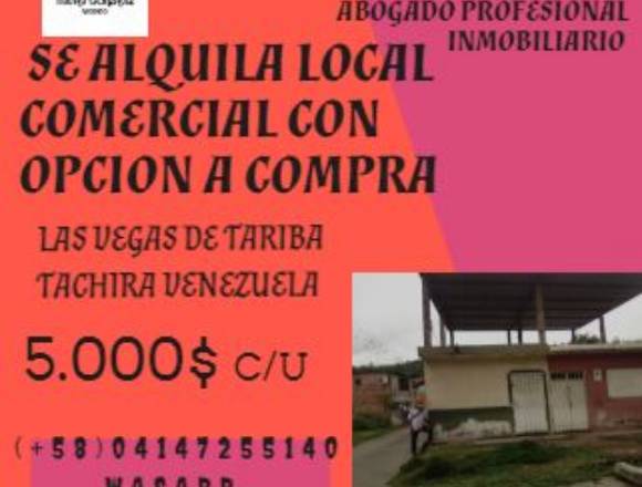  ALQUILO CON OPCION A COMPRA LOCAL COMERCIAL 