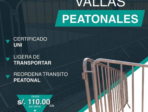 VALLAS PEATONALE GALVANIZADAS 