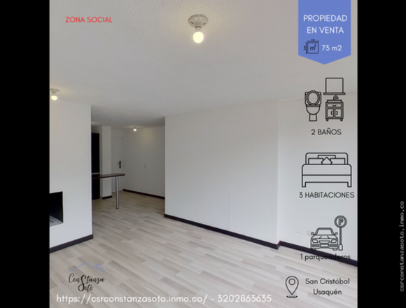 APTO EN VENTA - BARRIO SAN CRISTÓBAL NORTE USAQUÉN