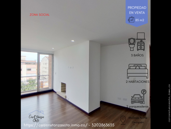 APARTAMENTO EN VENTA BARRIO MOLINOS NORTE USAQUÉN 