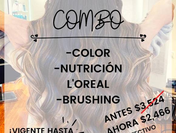 Combo peluqueria en salon carolinas