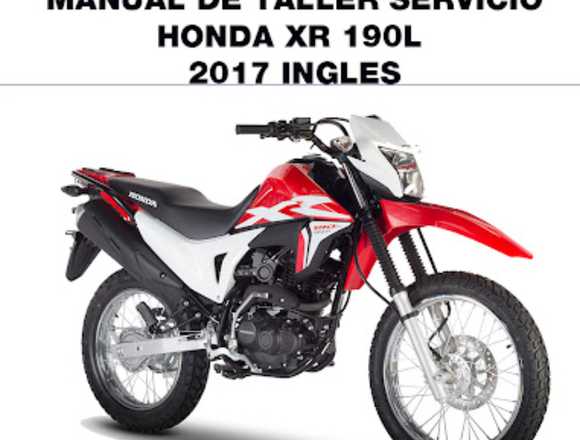 Manual Taller Honda Xr 190 2017 ingles