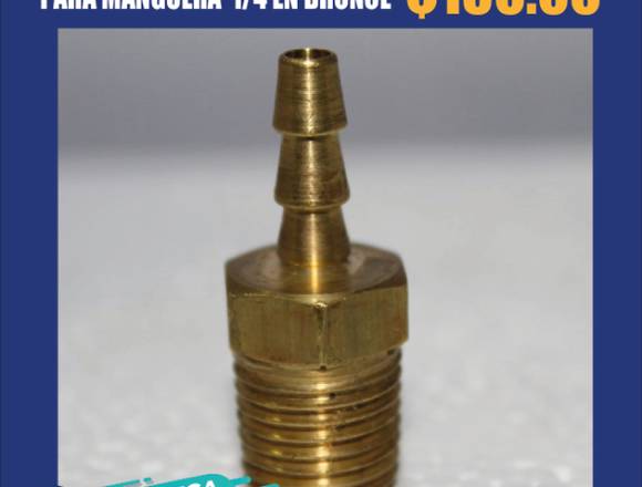 CONECTOR 1/4 NPT CON ESPIGA.