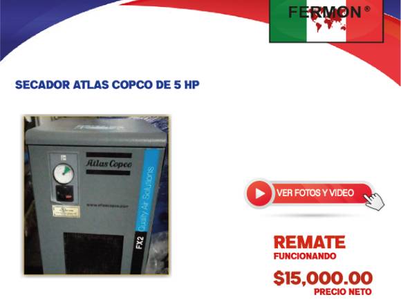 SECADOR ATLAS COPCO DE 5 HP