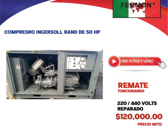 COMPRESOR INGERSOLLRAND DE 50 HP.