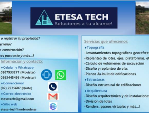 Servicios de Ingenieria, topografía y arquitectura