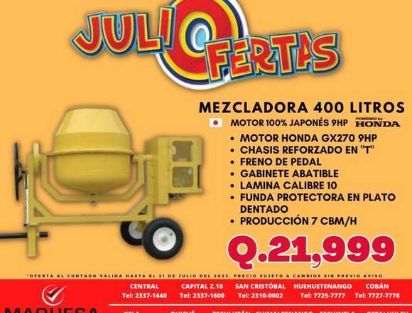 OFERTA MEZCLADORAS JF 1.5 SACOS 400 LTS