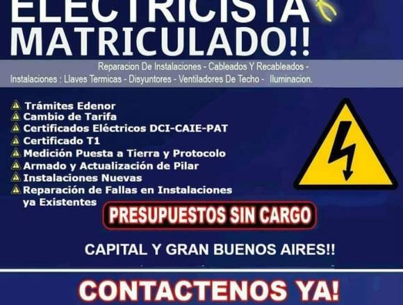 ELECTRICISTA MATRICULADO 