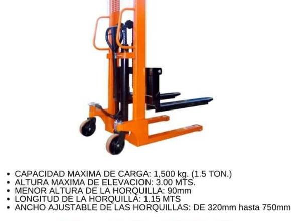 STACKER MANUAL DE 1.5 TONELADAS