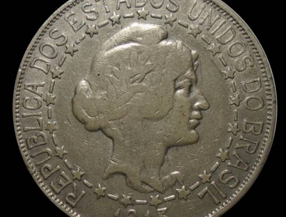 Moneda de Plata de Brasil 2,000 Reis 1913
