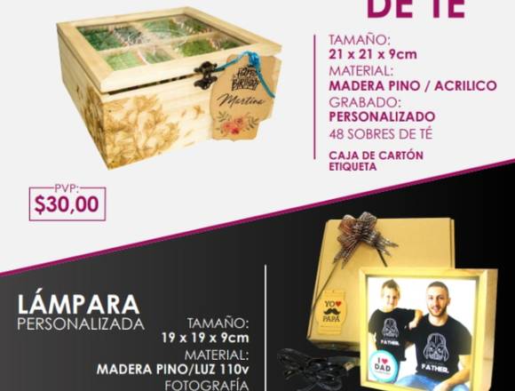 REGALOS EN MADERA FINA PERSONALIZADOS