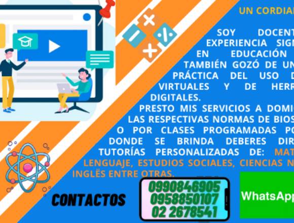 CLASES PERSONALIZADAS A DOMICILIO O POR ZOOM