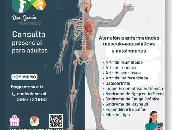 Consulta presencial de Reumatología para adultos
