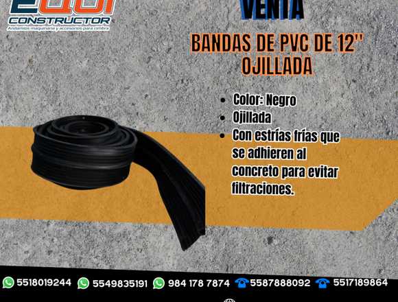 Bandas de pvc de 12” ojillada 