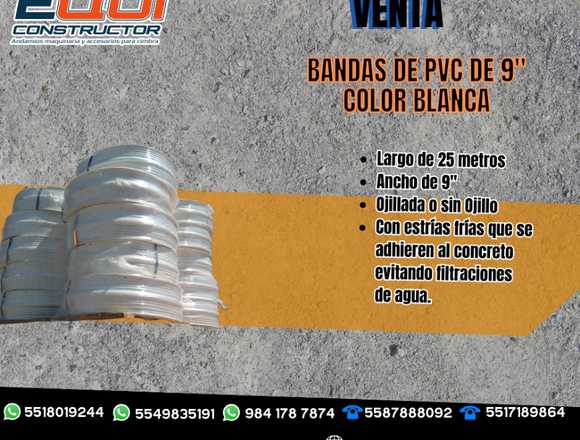 Banda de PVC Blanca de 9"