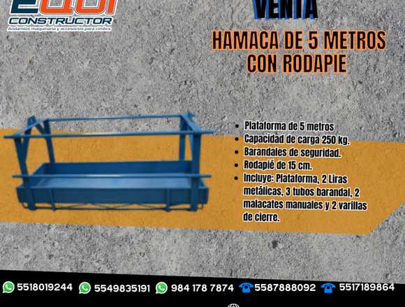 Hamaca de 5 metros con rodapié 