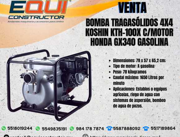 Venta de Motobomba tragasólidos Koshin KTH-100 X 