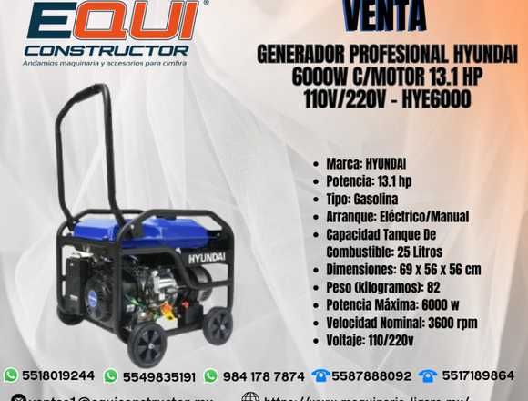 Venta de Generador HYUNDAI HYE6000w