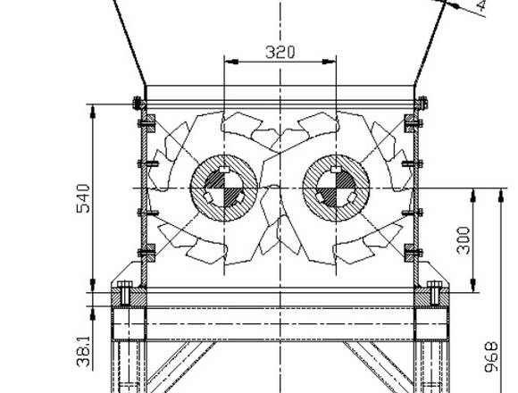 Triturador de dos ejes. Planos de fabricación.