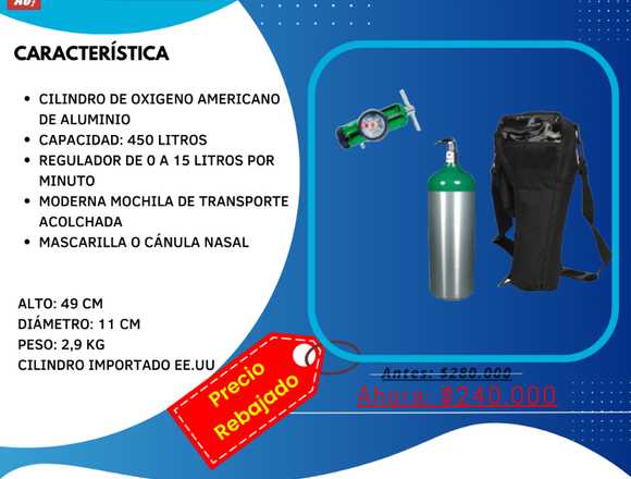Kit de Oxigeno Mochila 450 Litros ¡¡OFERTA!!