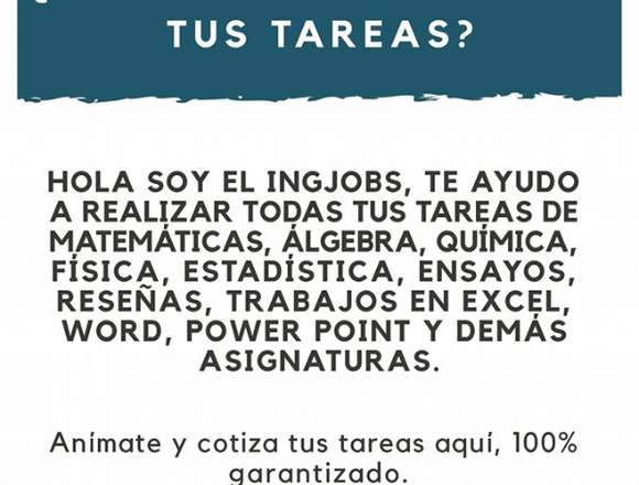 Te ayudo con tus tareas del colegio o universidad