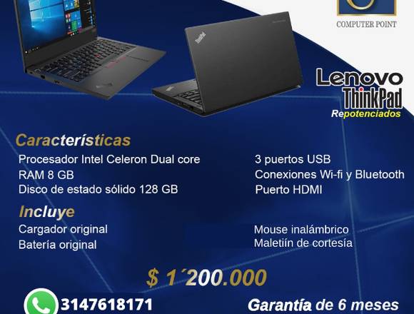 PORTATILES LENOVO & HEWLETT PACKARD REPOTENCIADOS