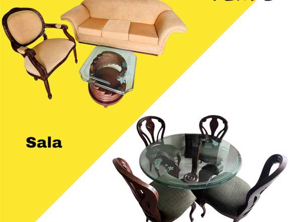 Comedor y Sala en Cedro con Acabado en Caoba