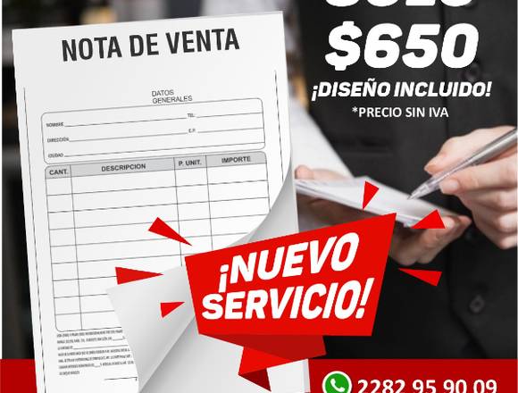 ¡Diseño de nota de venta!