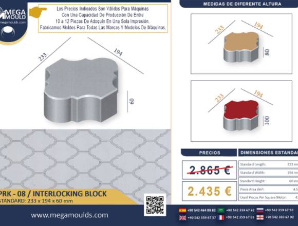 Molde para adoquines