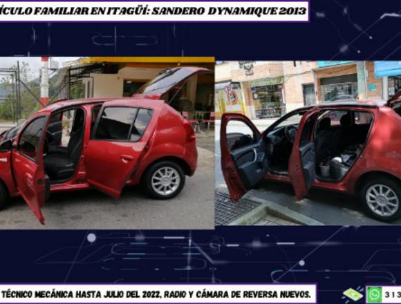 Vehiculo familiar, Sandero dynamique 2013 Itagüí