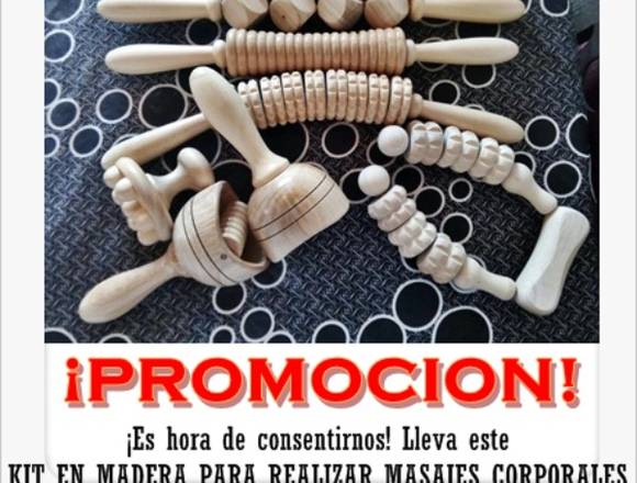 KIT EN MADERA PARA MASAJES CORPORALES