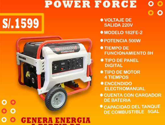 GENERADOR POWER FORCE 5000W