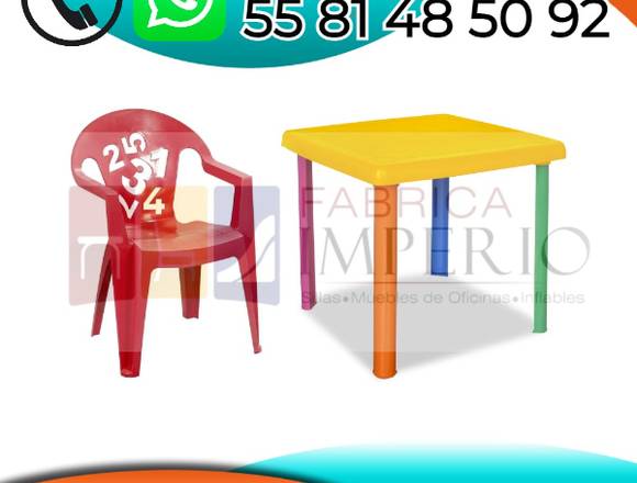 PAQUETE SILLA INFANTIL + MESA DESMONTABLE PLASTICA