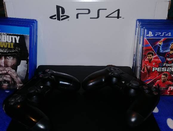 Playstation 4 slim 1 tera 3 controles 9 juegos