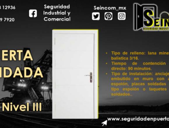 PUERTA DE SEGURIDAD BLINDADA 