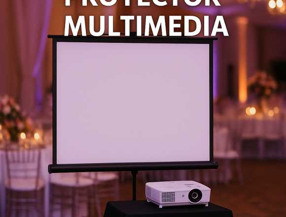 Proyector + Pantalla Ecran para Eventos
