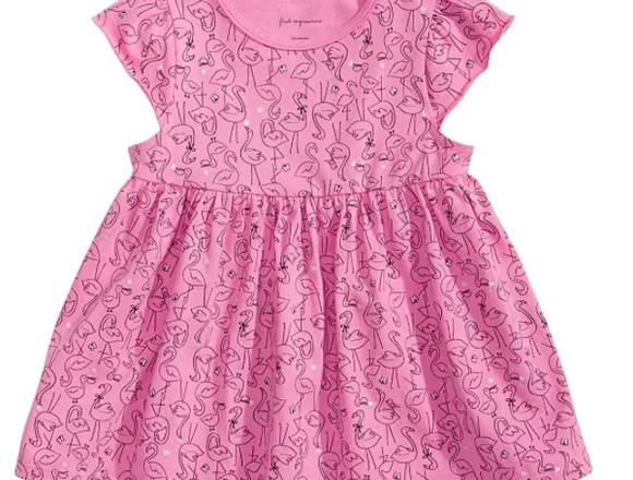 Vestido rosado manga corta niña 2 años