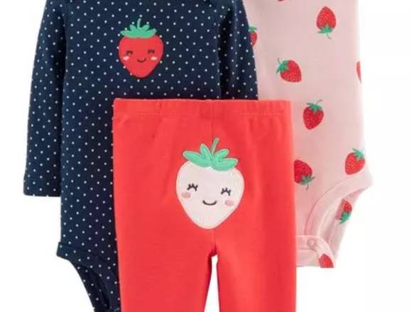 Conjunto tres piezas fresas - niña 18 meses