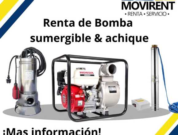 Equipos de Bombeo listos para renta