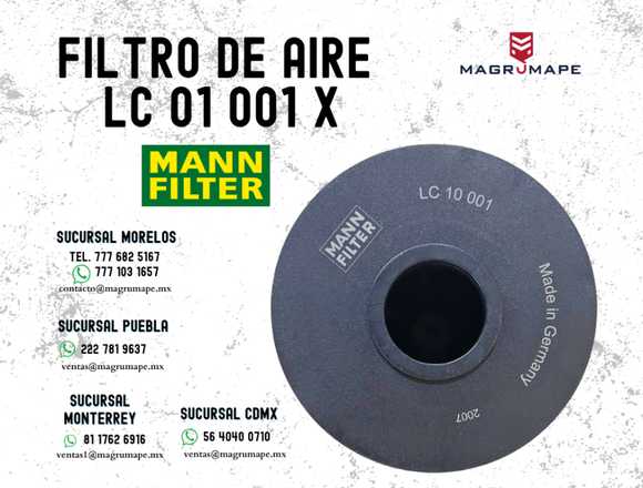 FILTRO DE AIRE LC 01 001 X MANN