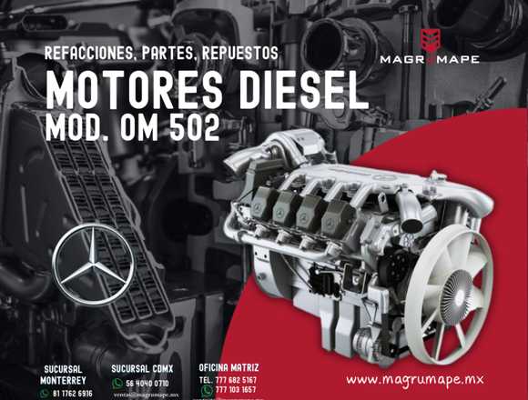 PARTES Y REPUESTOS PARA MOTOR MERCEDES BENZ OM502