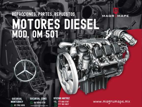 REFACCIONES PARA MOTOR DIESEL MERCEDES BENZ OM501