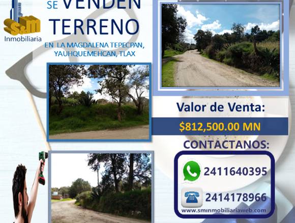 Se vende terreno en Yauhquemehcan, Tlax.