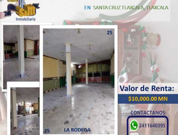 Bodega en Santa cruz Tlaxcala en Renta